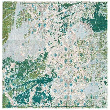 Safavieh 3 x 3 ft. Madison 400 Power Loomed Square Area Rug Green & Blue MAD499X-3SQ